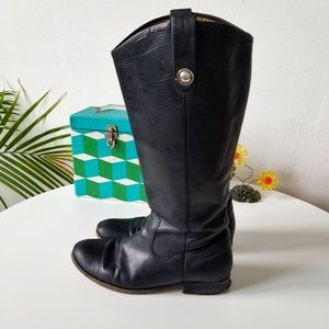 Frye Melissa Riding Boots Leather in Black
